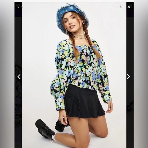 NWT FREE PEOPLE ARIANA PRINTED TOP. SIZE MEDIUM - Picture 15 of 16